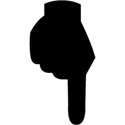 black-down-pointing-backhand-index